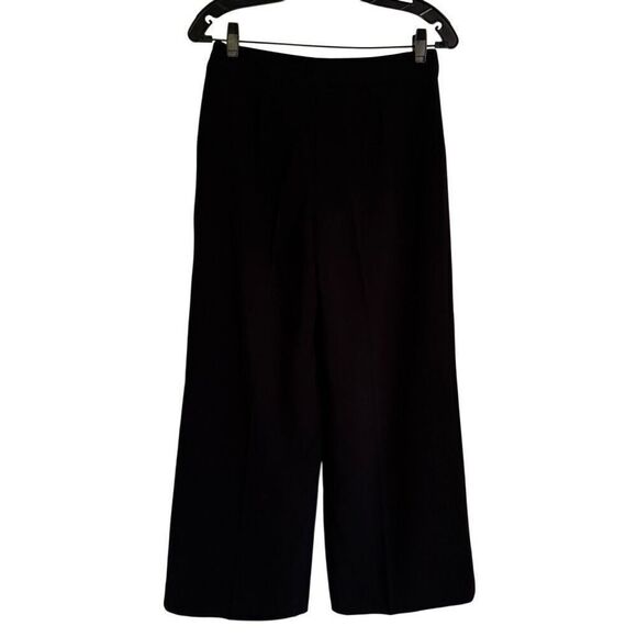 Trina Turk Davon Cropped Wide-Leg Pants With Front Slits 0 Black - Picture 5 of 10